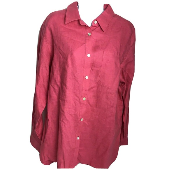Pure And Simple 100% Linen pink blouse - Picture 1 of 7
